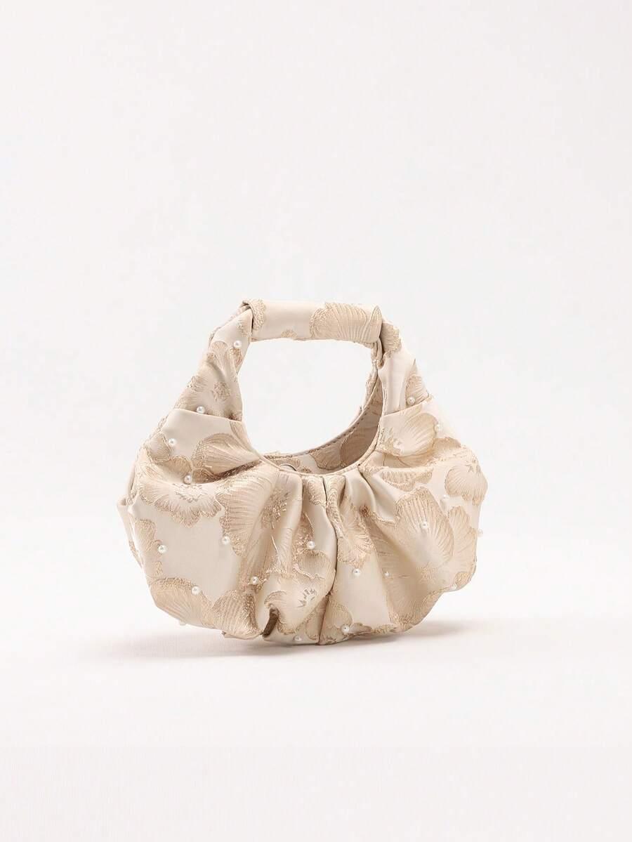SHEIN BEŻOWA TOREBKA ZDOBIENIE S07__30X4X26