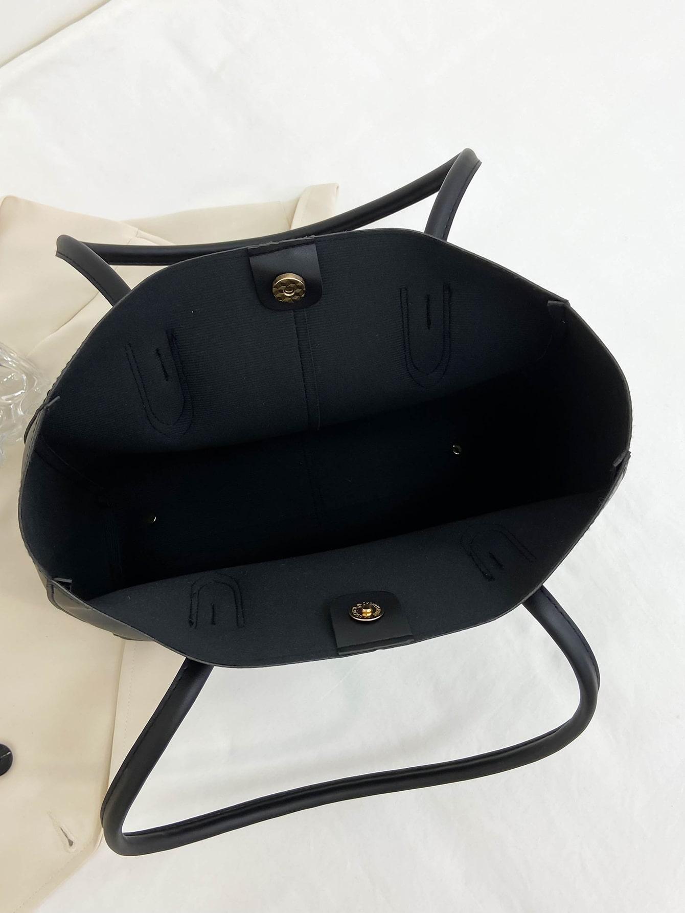 SHEIN CZARNA TOREBKA IMITACJA SKÓRY PK01__39X30