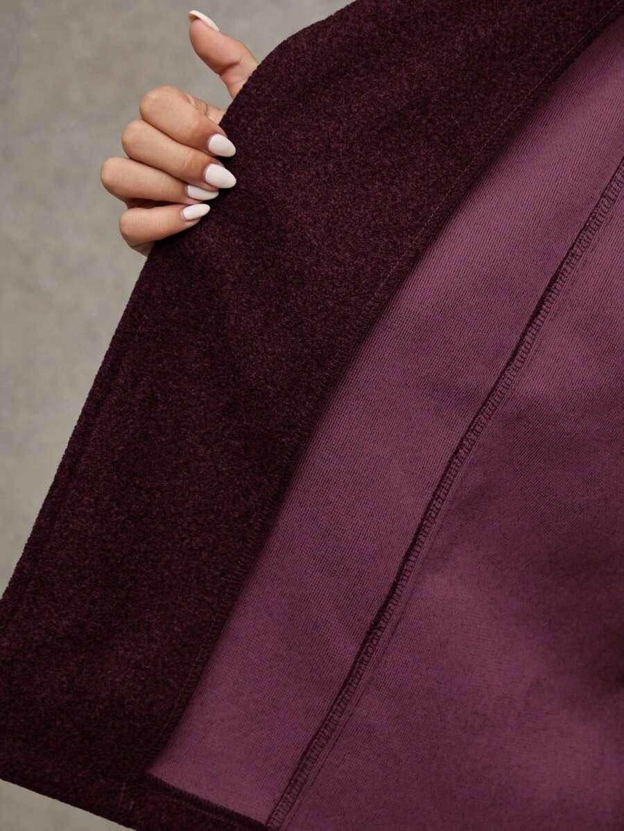 SHEIN FIOLETOWY KRÓTKI PŁASZCZ W01__S