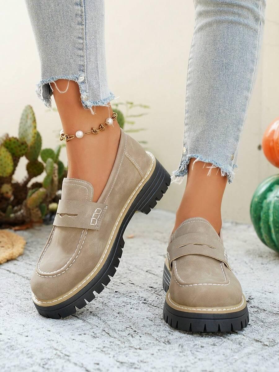 SHEIN BRĄZOWE MOKASYNY CASUAL S06__39