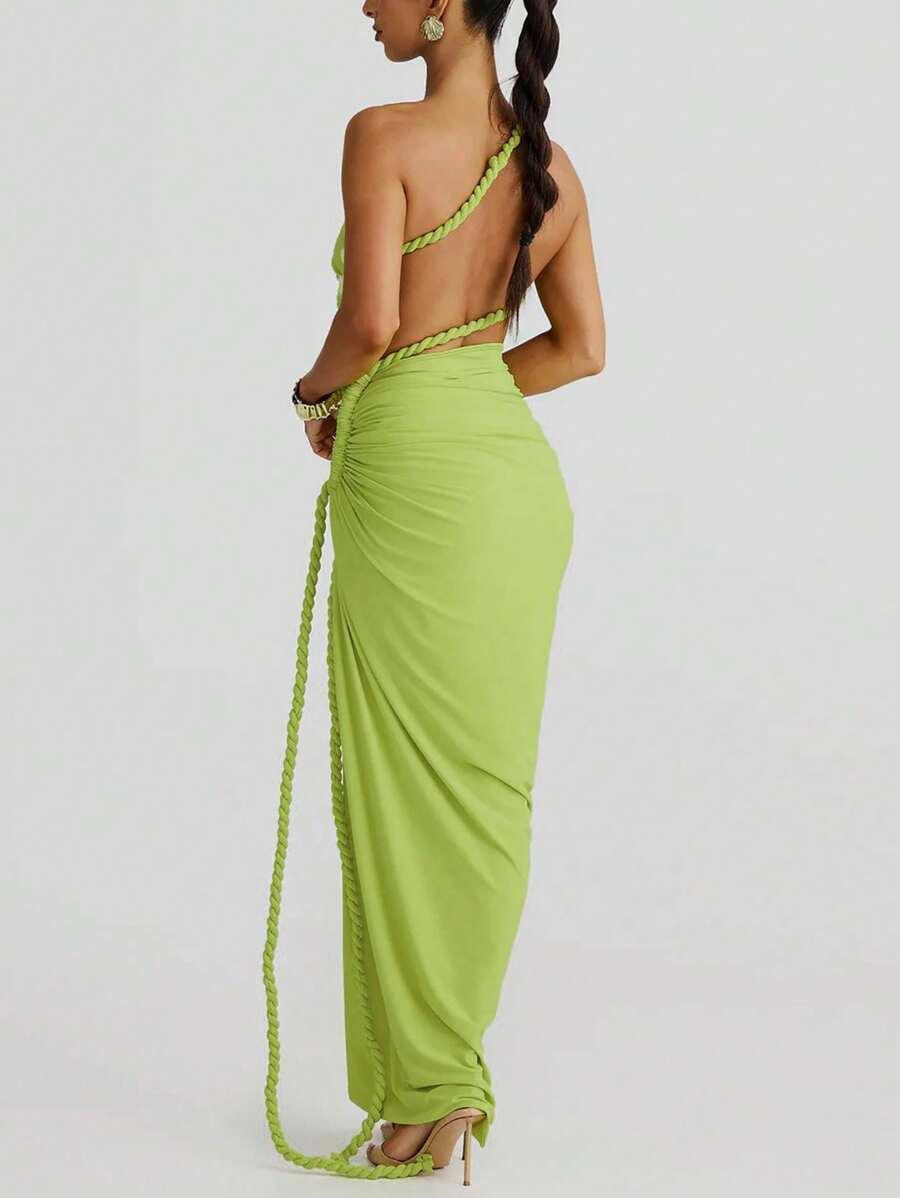 SHEIN ZIELONA MAXI SUKIENKA S06__XS