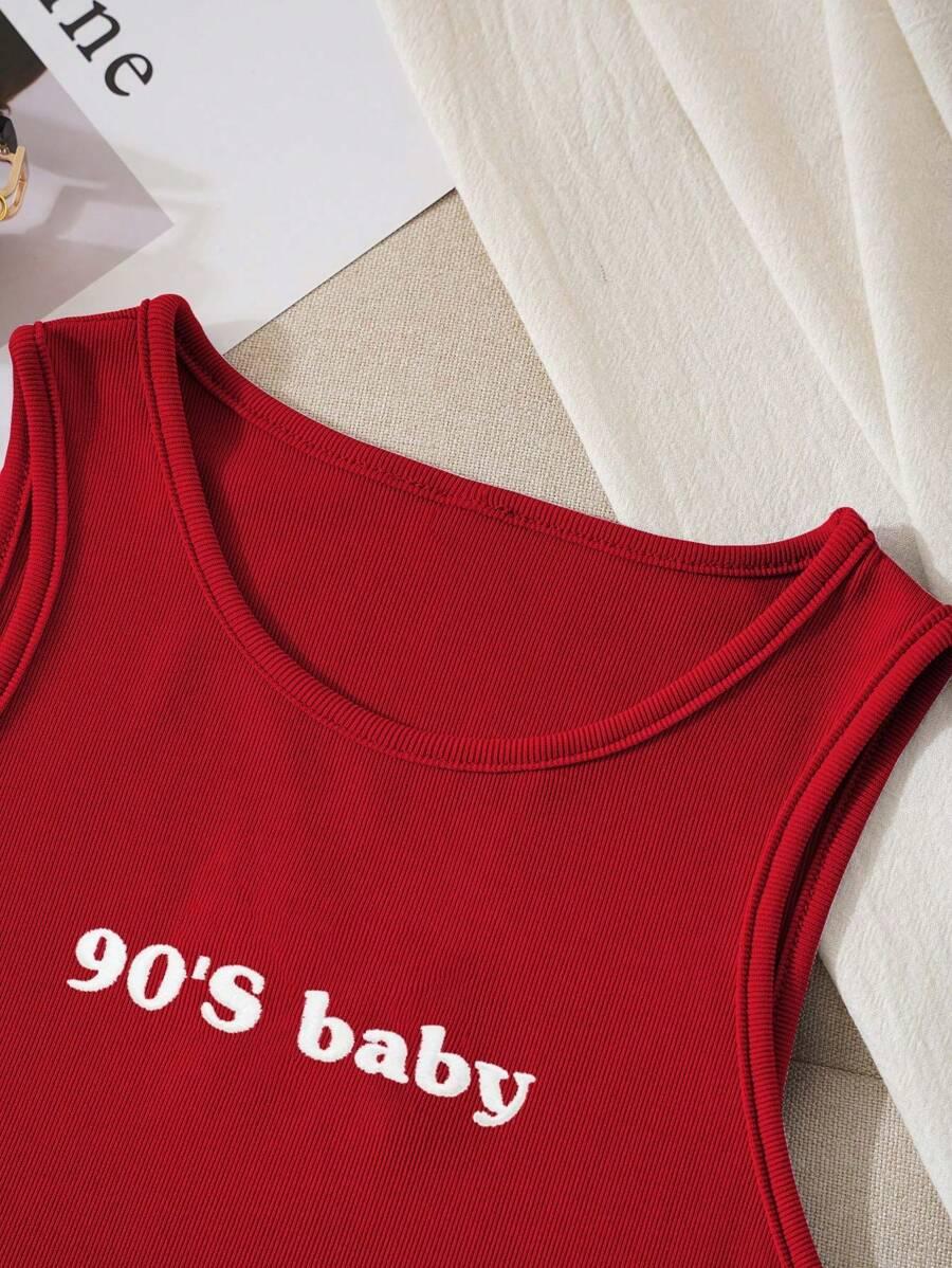 SHEIN CZERWONY TOP BEZ RĘKAWÓW S09__L