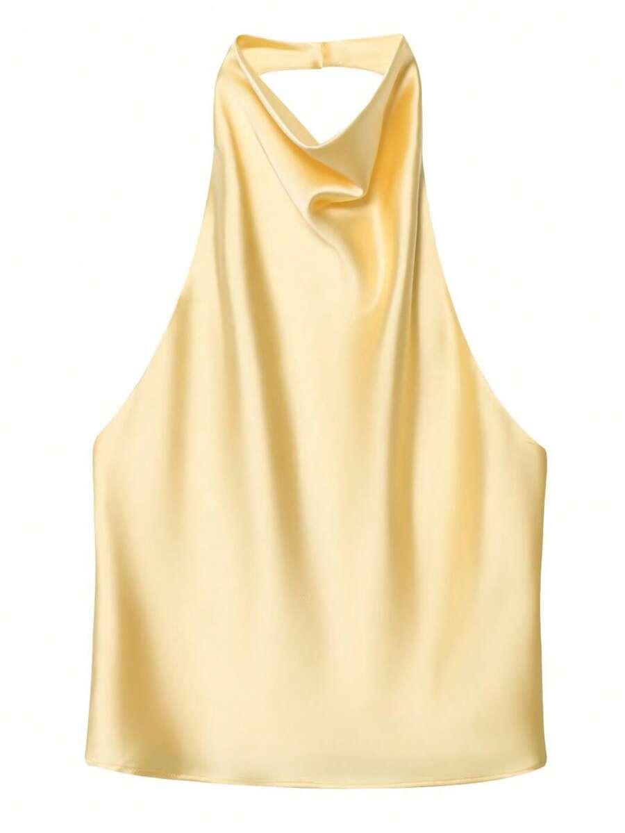 SHEIN ŻÓŁTY TOP BEZ RĘKAWÓW S06__S