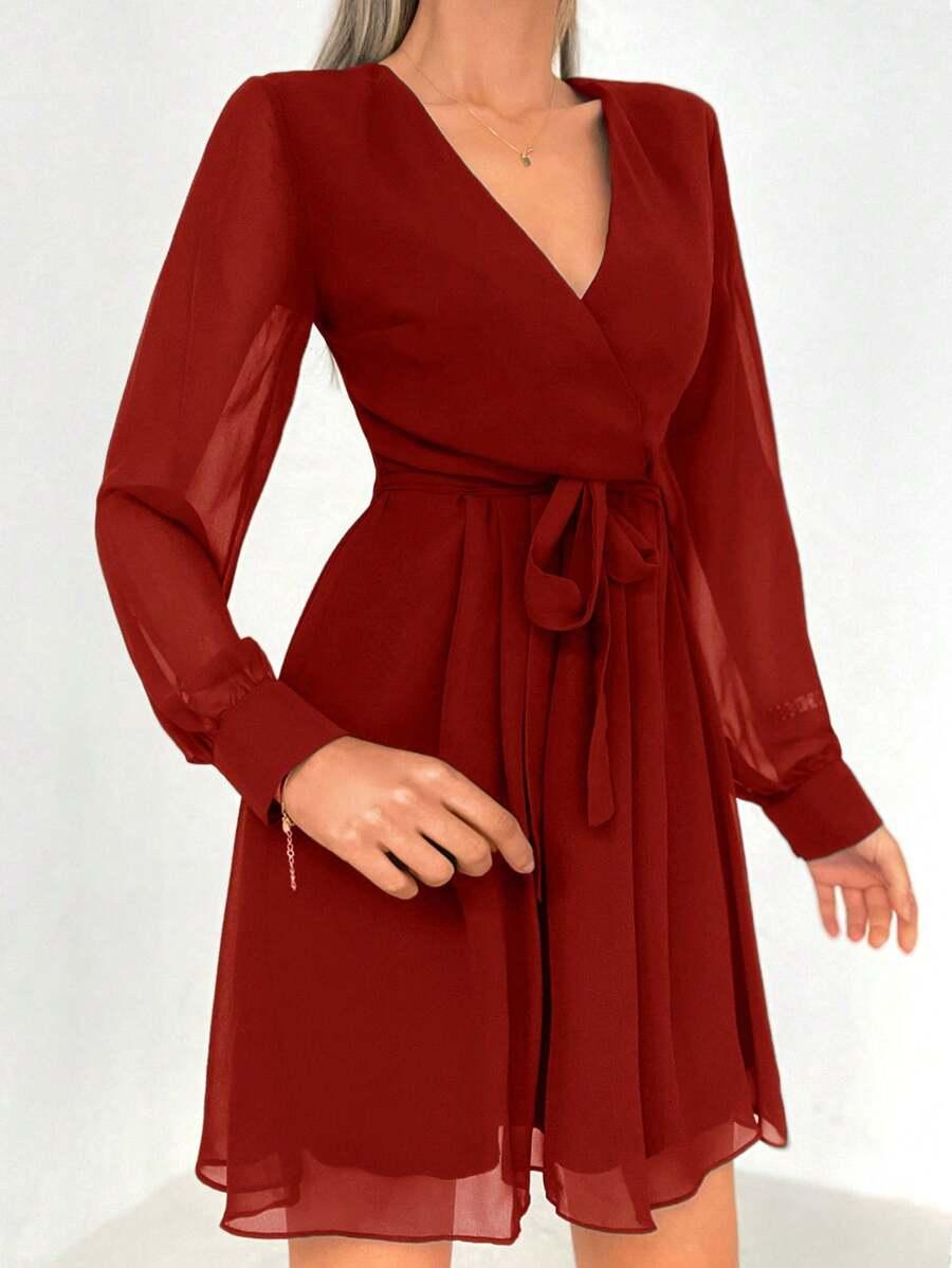 SHEIN POMARAŃCZOWA SUKIENKA PRZED KOLANO S06__S