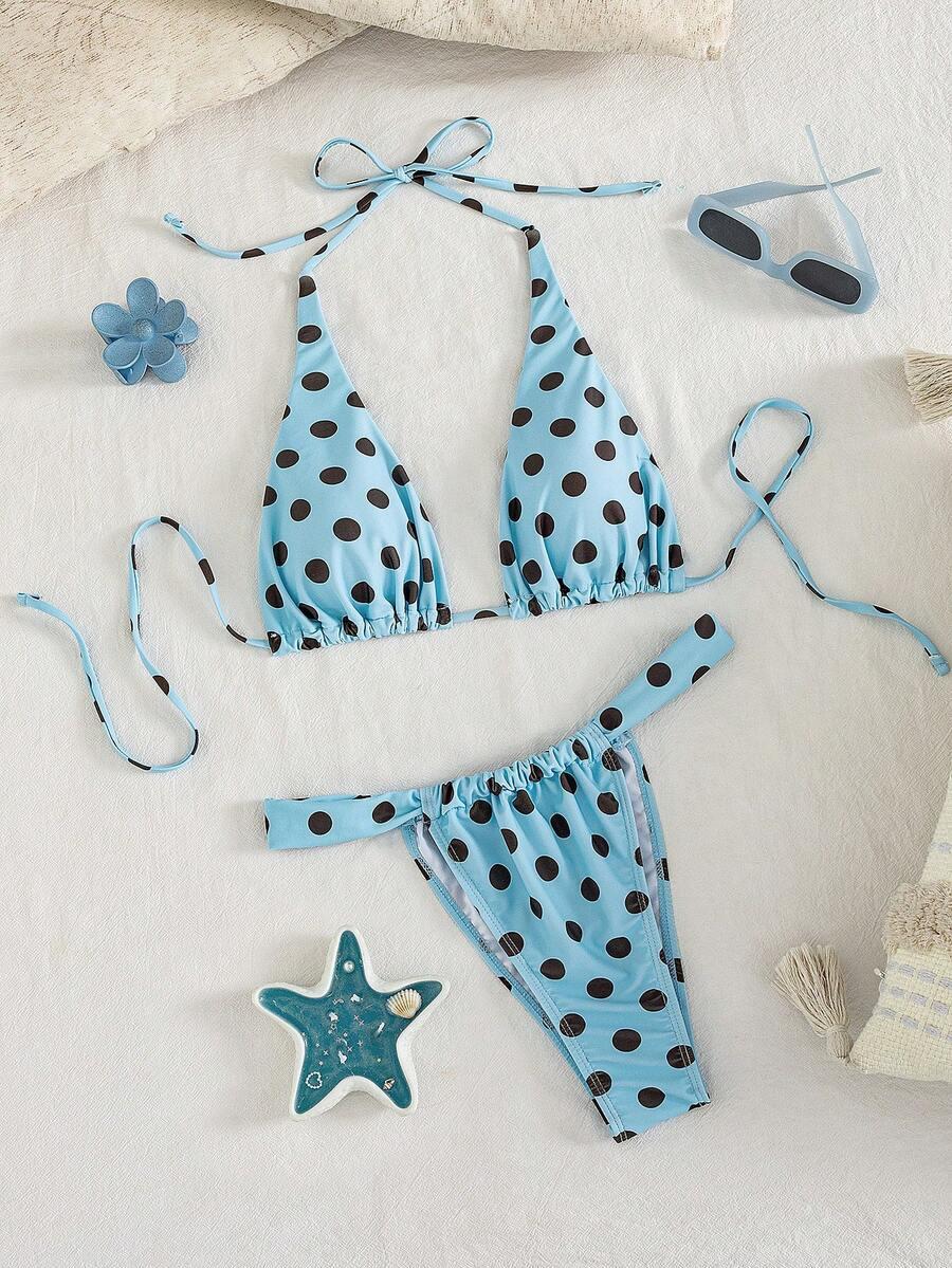 SHEIN DWUCZĘŚCIOWY STRÓJ KĄPIELOWY GROSZKI S09__S