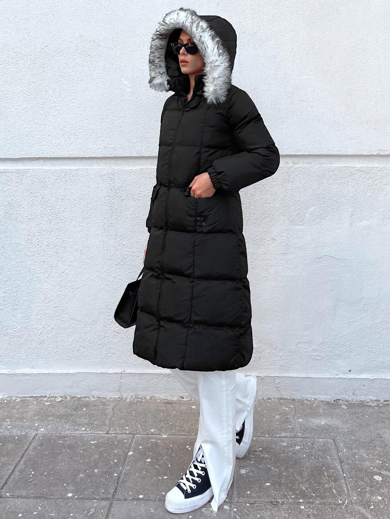 SHEIN CZARNA PIKOWANA KURTKA ZAMEK W01__XXL