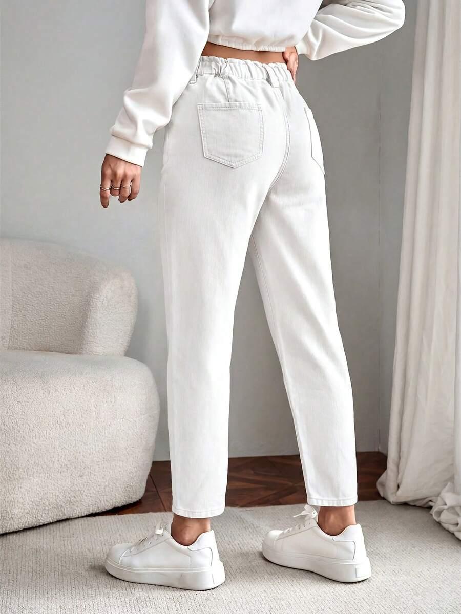 EMERY ROSE BIAŁE JEANSY KIESZENIE S09__XL