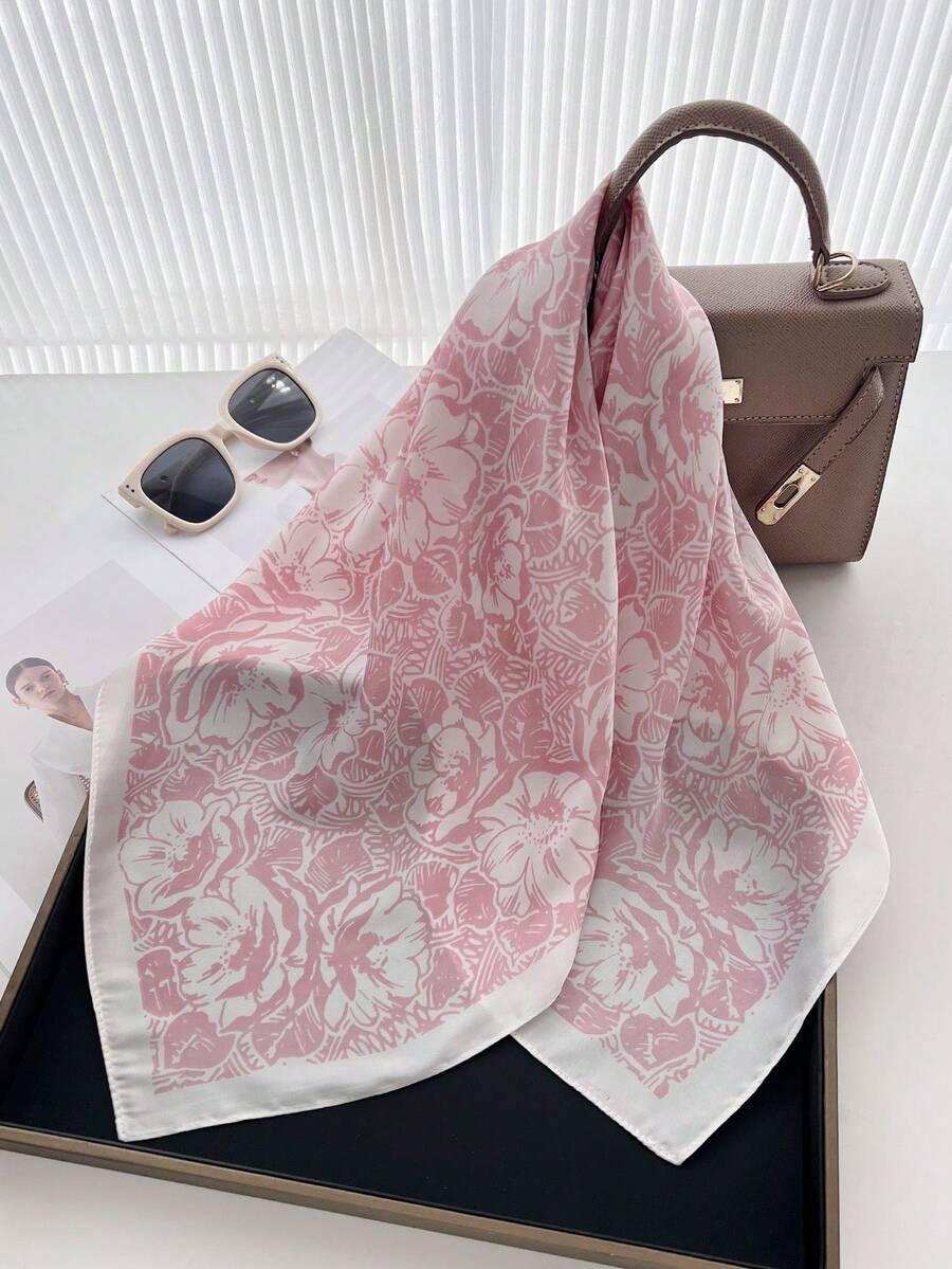 SHEIN RÓŻOWA CHUSTA WZÓR S07