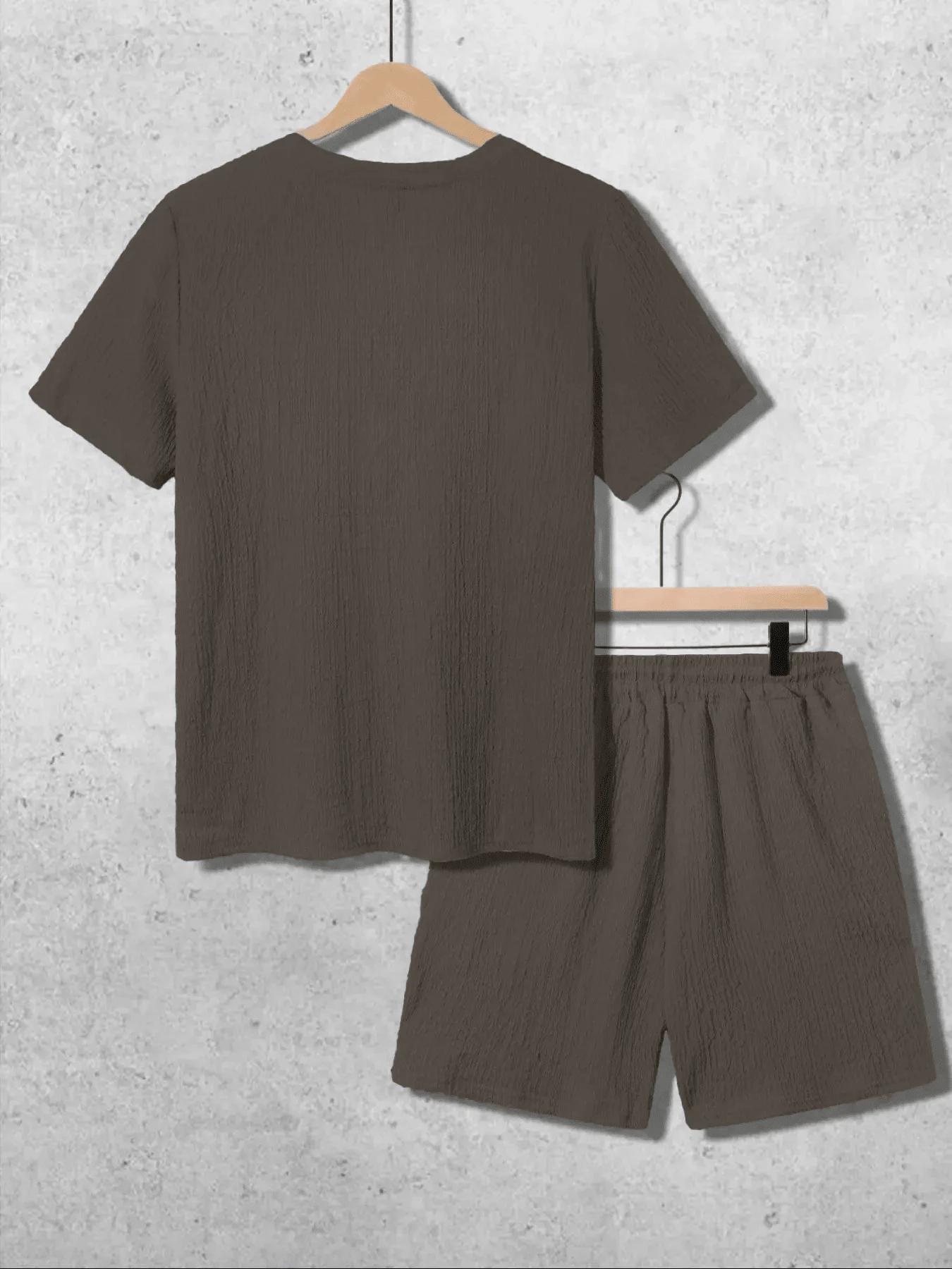 SHEIN BRĄZOWY T-SHIRT TEKSTURA S06__S