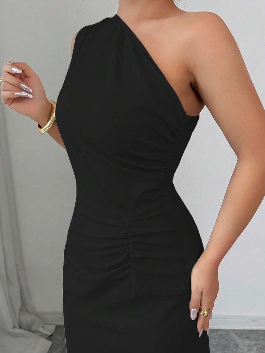 SHEIN CZARNA MAXI SUKIENKA S06__S