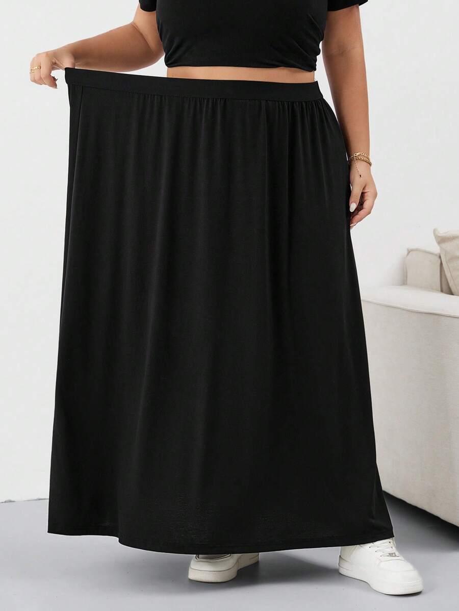 SHEIN CZARNA SPÓDNICA MAXI S06__54