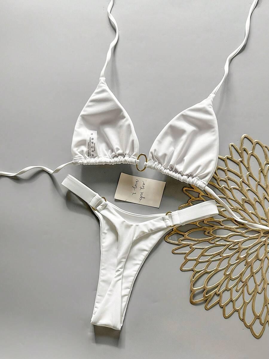 SHEIN BIAŁY DWUCZĘŚCIOWY STRÓJ KĄPIELOWY S09__S
