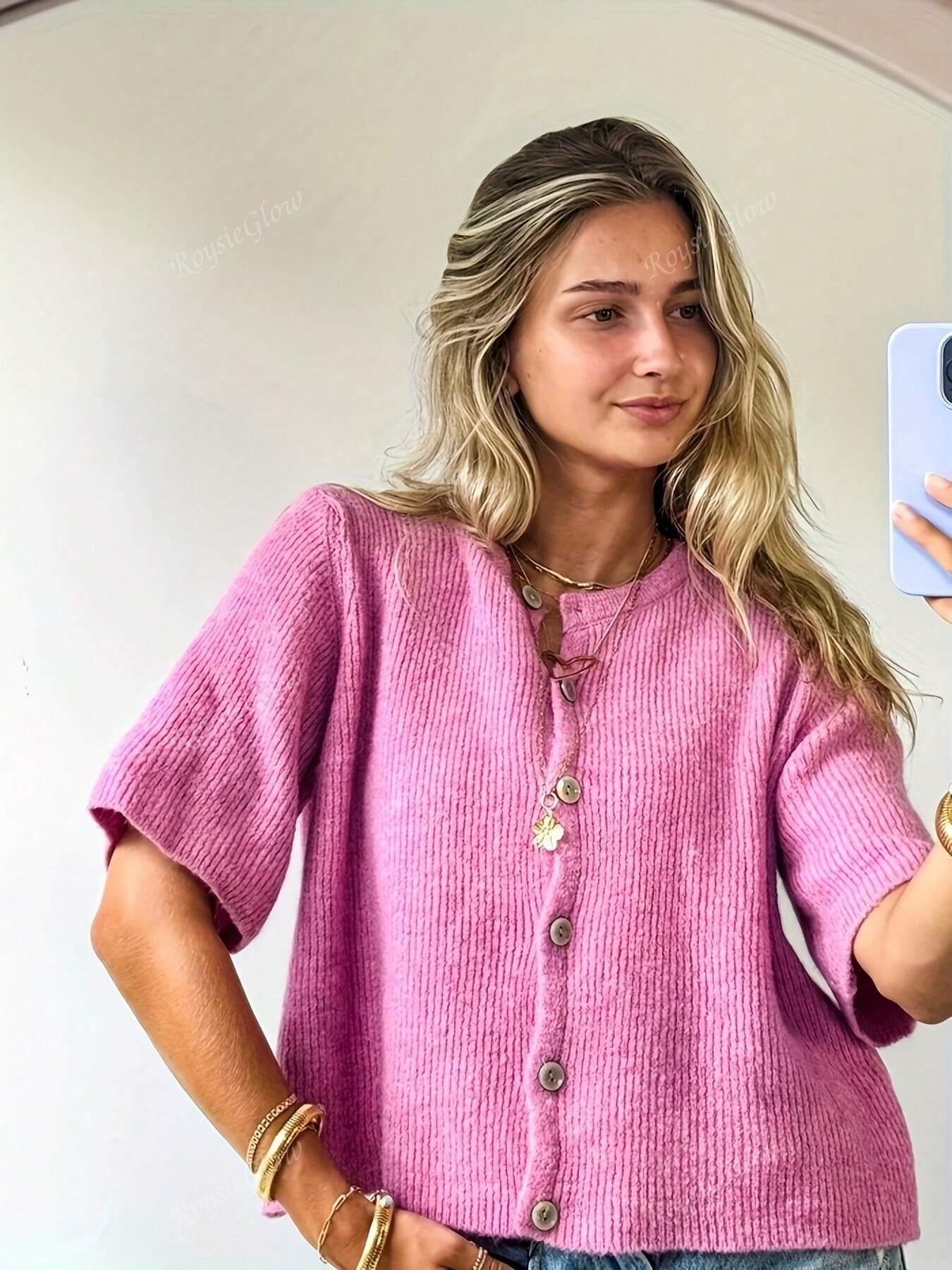 SHEIN SWETER KRÓTKI RĘKAW S06__L