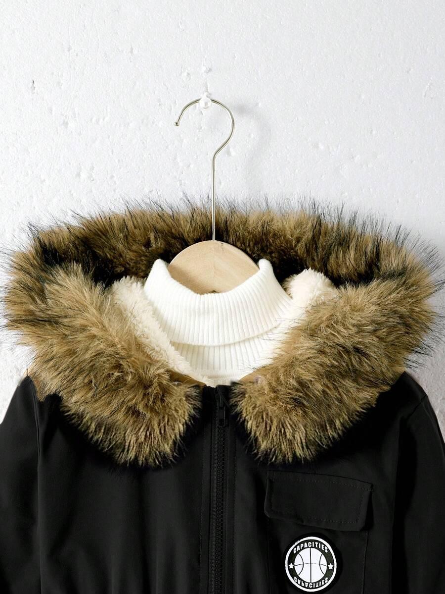 SHEIN CZARNA KURTKA KAPTUR W01__122-128CM