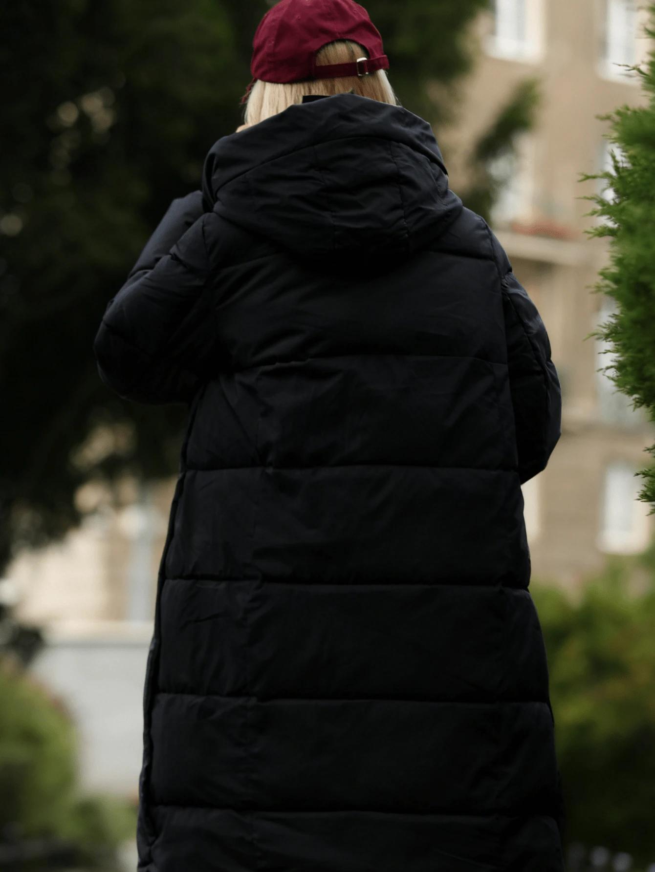 SHEIN CZARNA PIKOWANA KURTKA ZAMEK W01__S/M