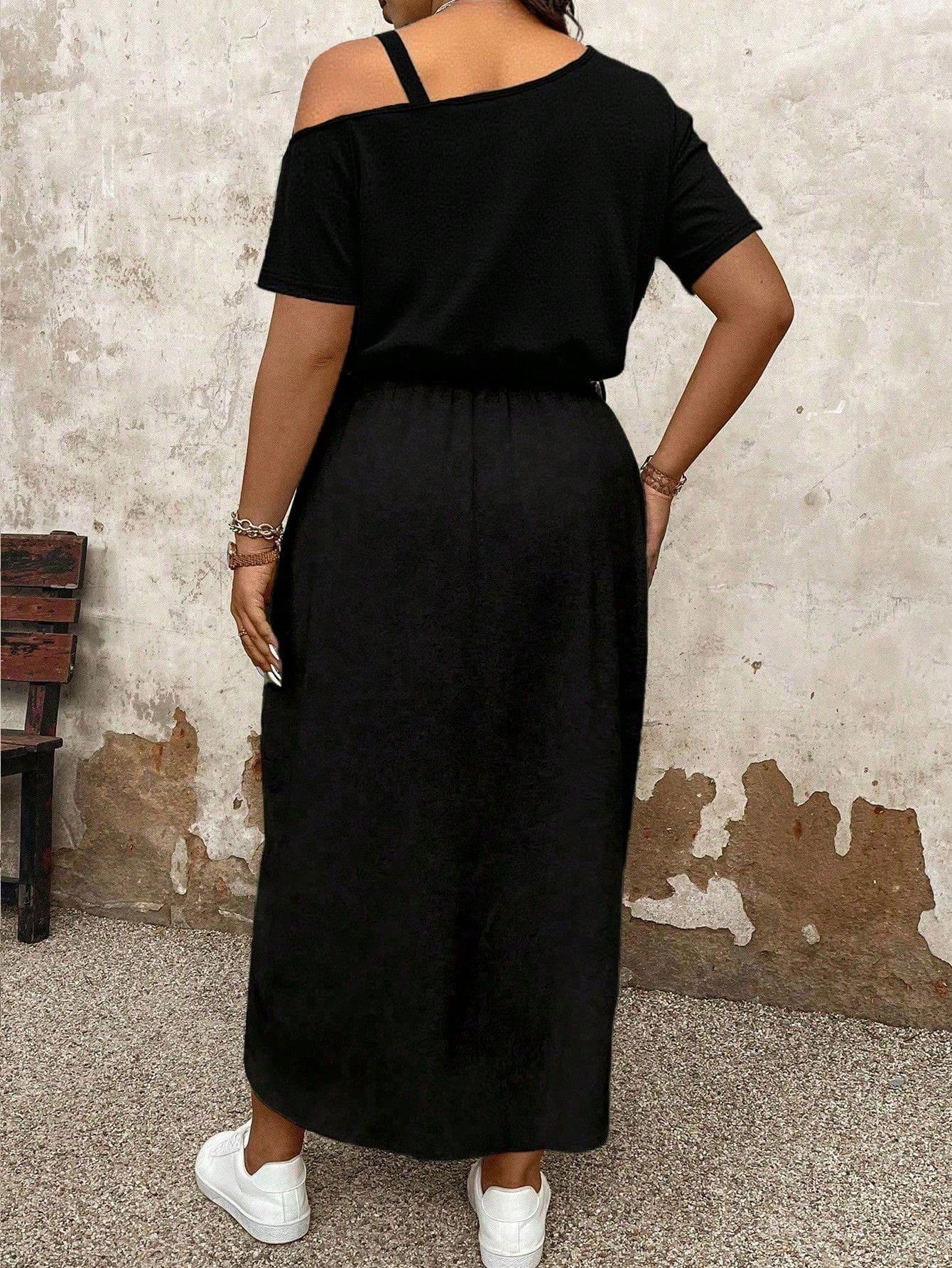 SHEIN CZARNA MIDI SUKIENKA S06__50