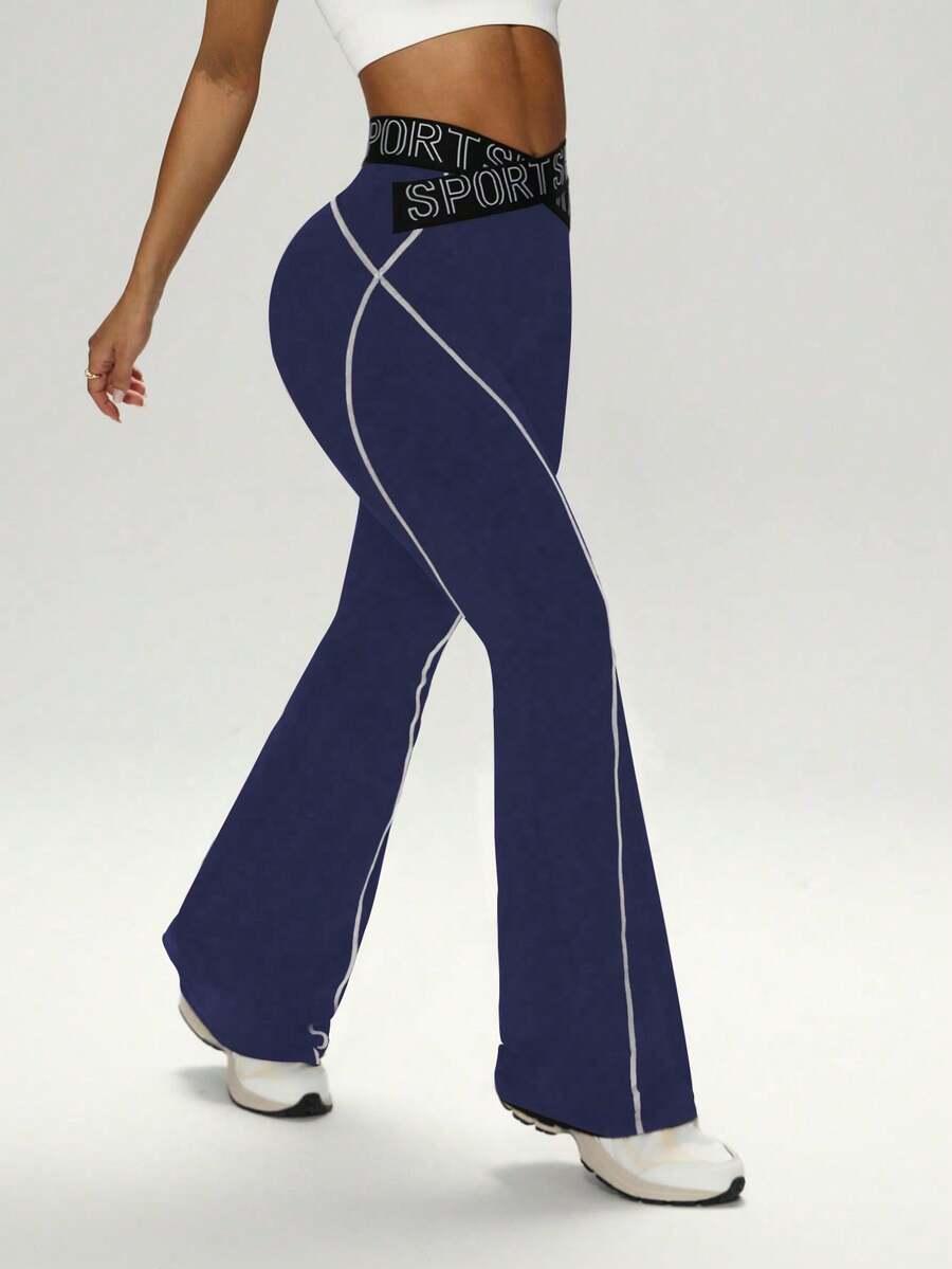 SHEIN GRANATOWE SPODNIE SPORTOWE KONTRAST PK01__L