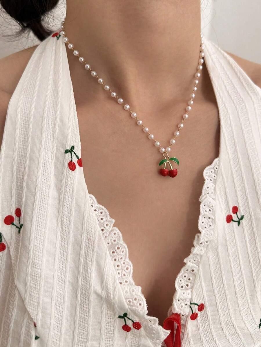 SHEIN TOP WZÓR GUZIKI KONTRAST HAFT PK01__S
