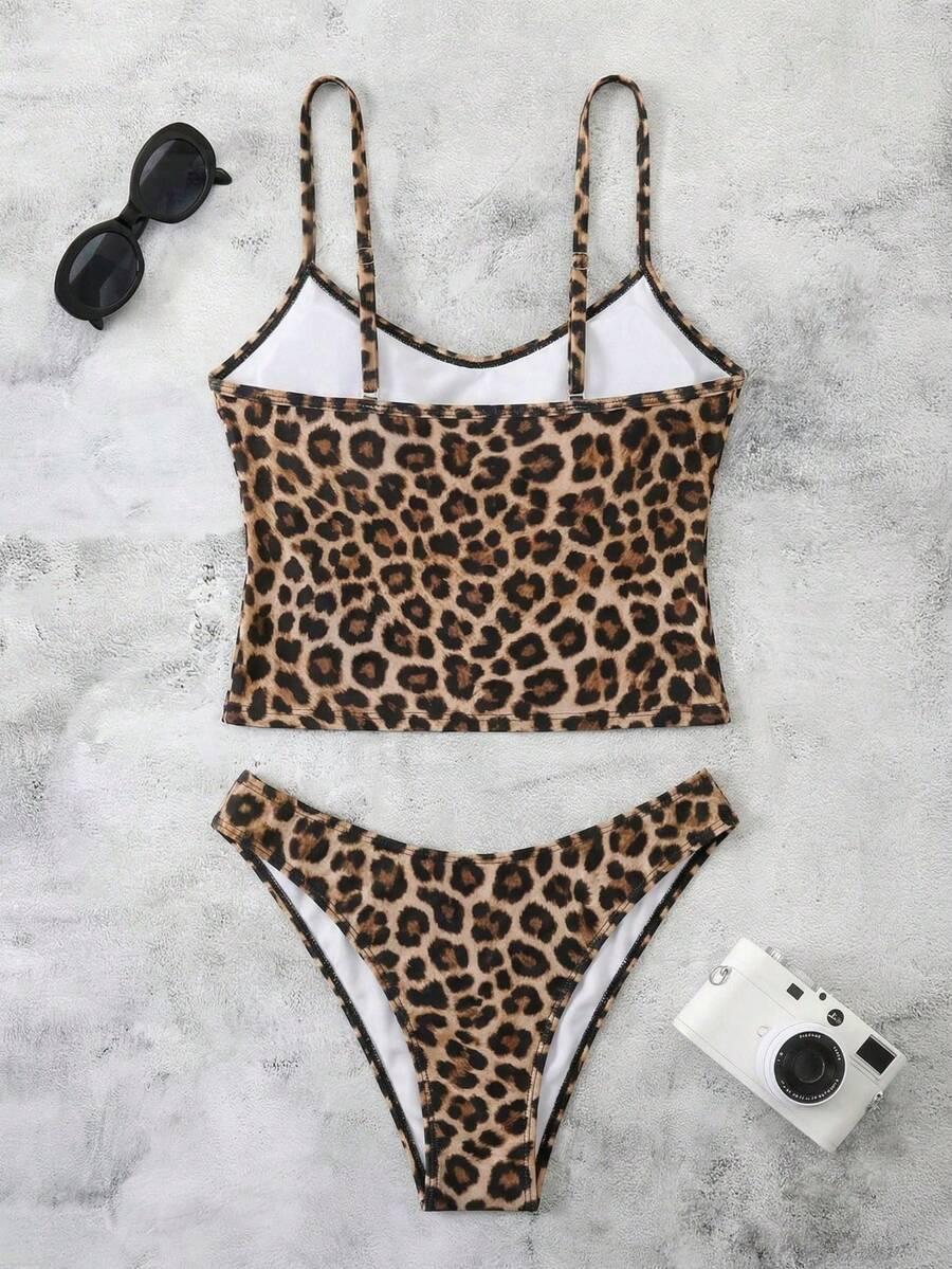 SHEIN DWUCZĘŚCIOWY STRÓJ KĄPIELOWY ANIMAL PRINT S09__M