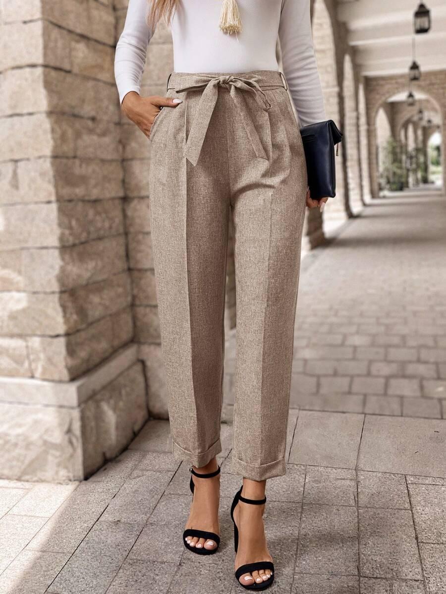 MIASPIRE BEŻOWE ELEGANCKIE SPODNIE S06__M