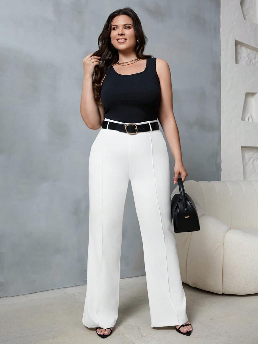 SHEIN SPODNIE Z WYSOKIM STANEM S06__46