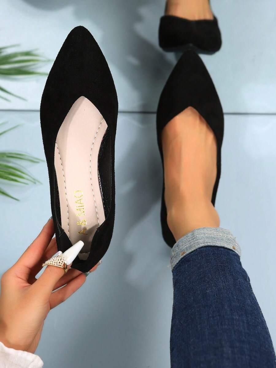 SHEIN CZARNE BALERINY SZPIC S06__43