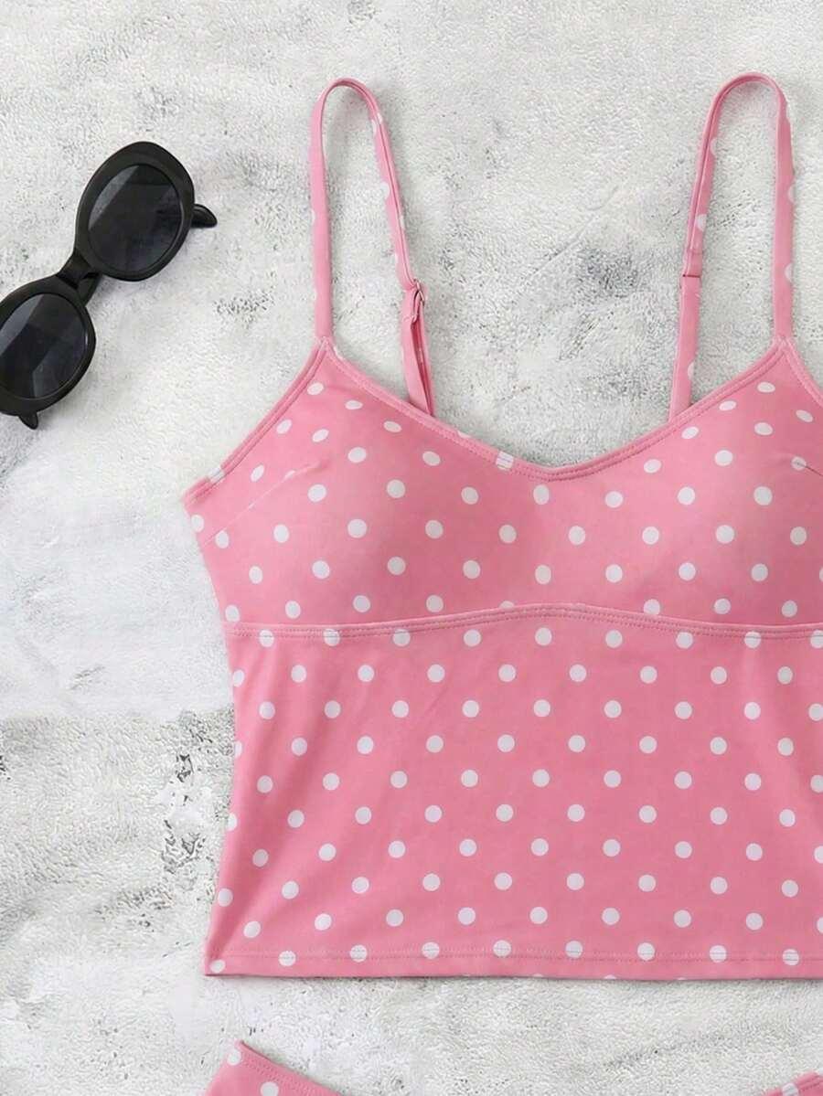 SHEIN DWUCZĘŚCIOWY STRÓJ KĄPIELOWY GROSZKI S09__L