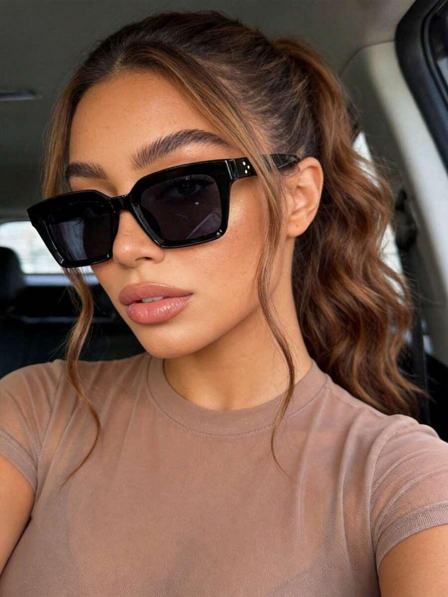 SHEIN CZARNY OKULARY PRZECIWSŁONECZNE S07
