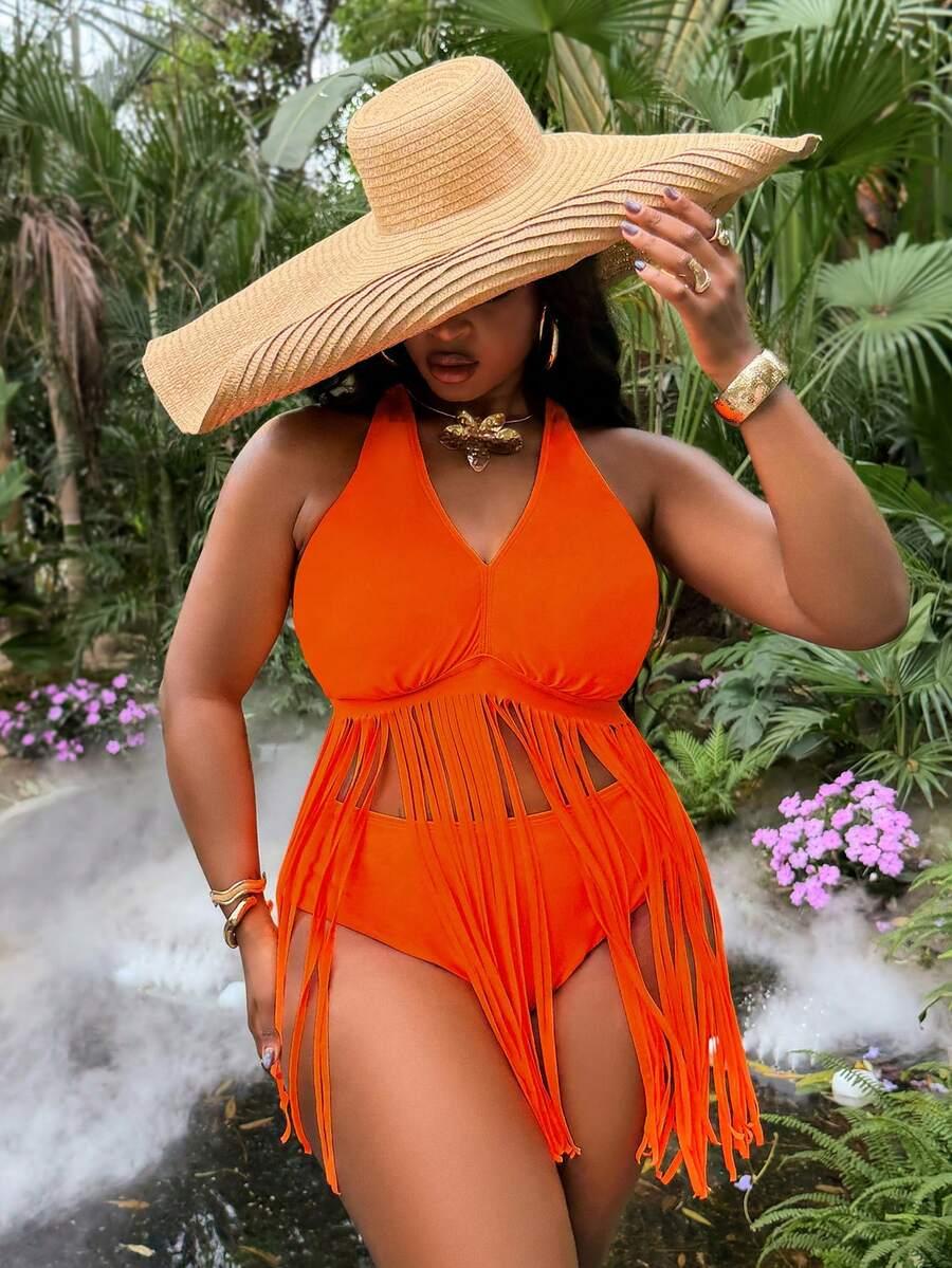 SHEIN DWUCZĘŚCIOWY STRÓJ KĄPIELOWY FRĘDZLE S09__48