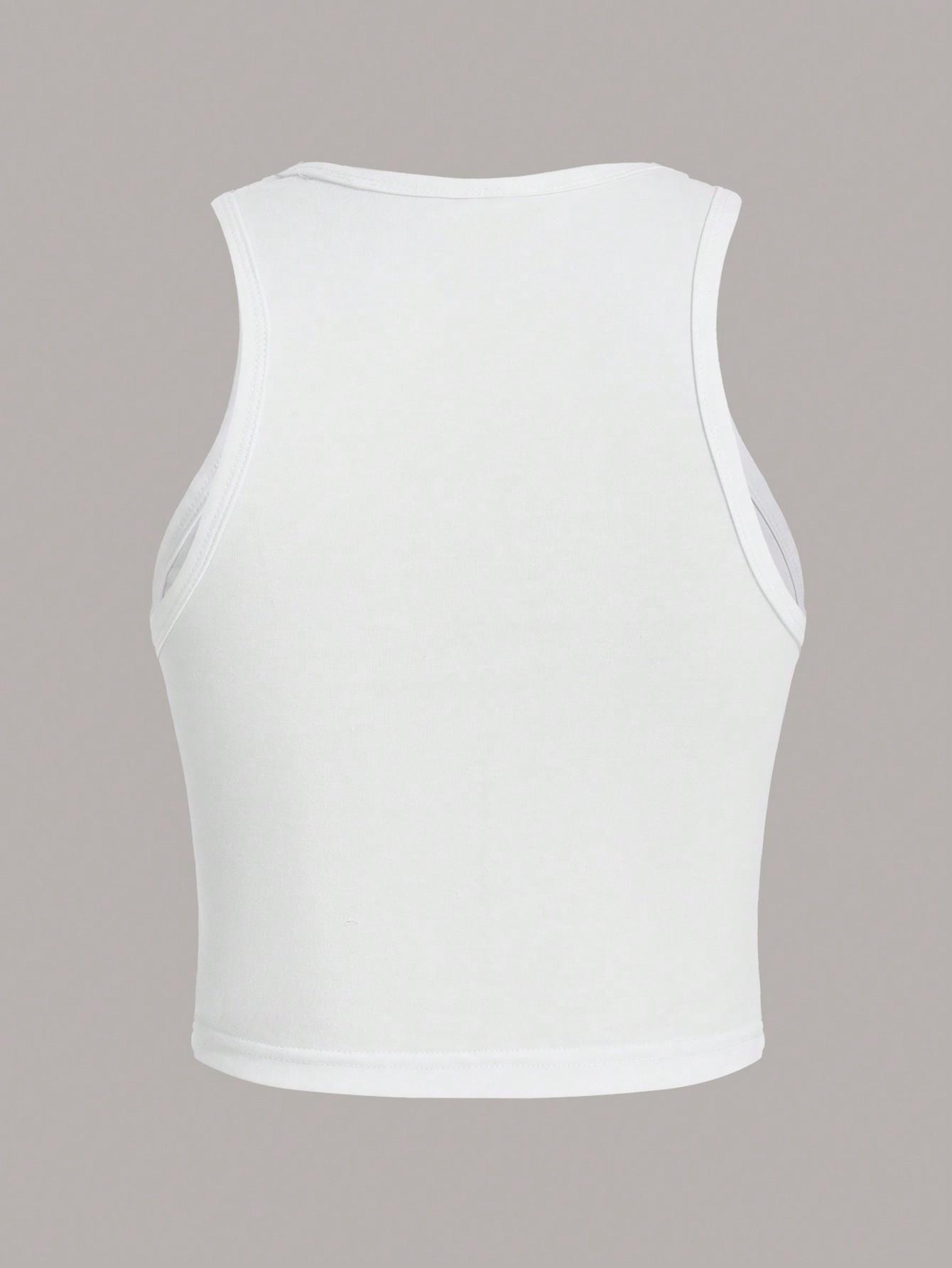 SHEIN BIAŁY TOP BEZ RĘKAWÓW S09__L