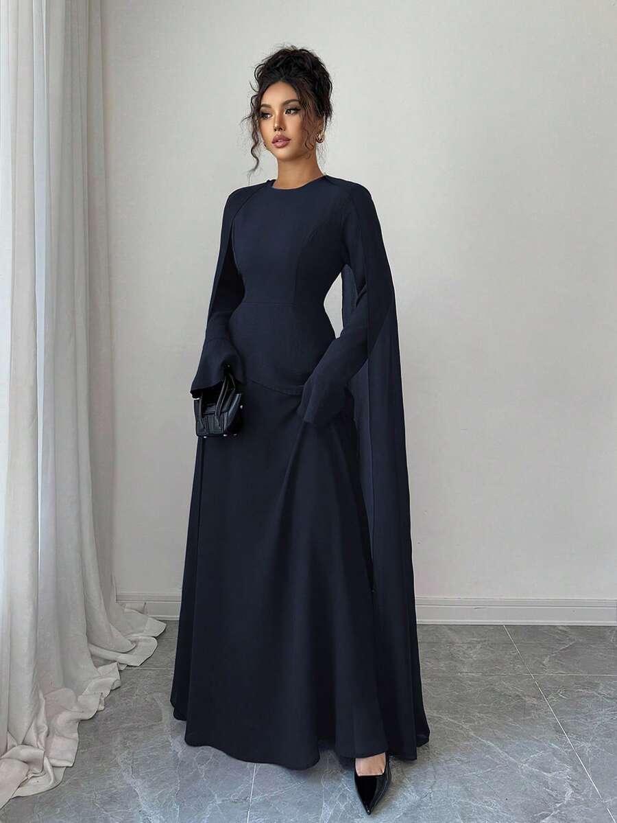 SHEIN GRANATOWA MAXI SUKIENKA S06__XL