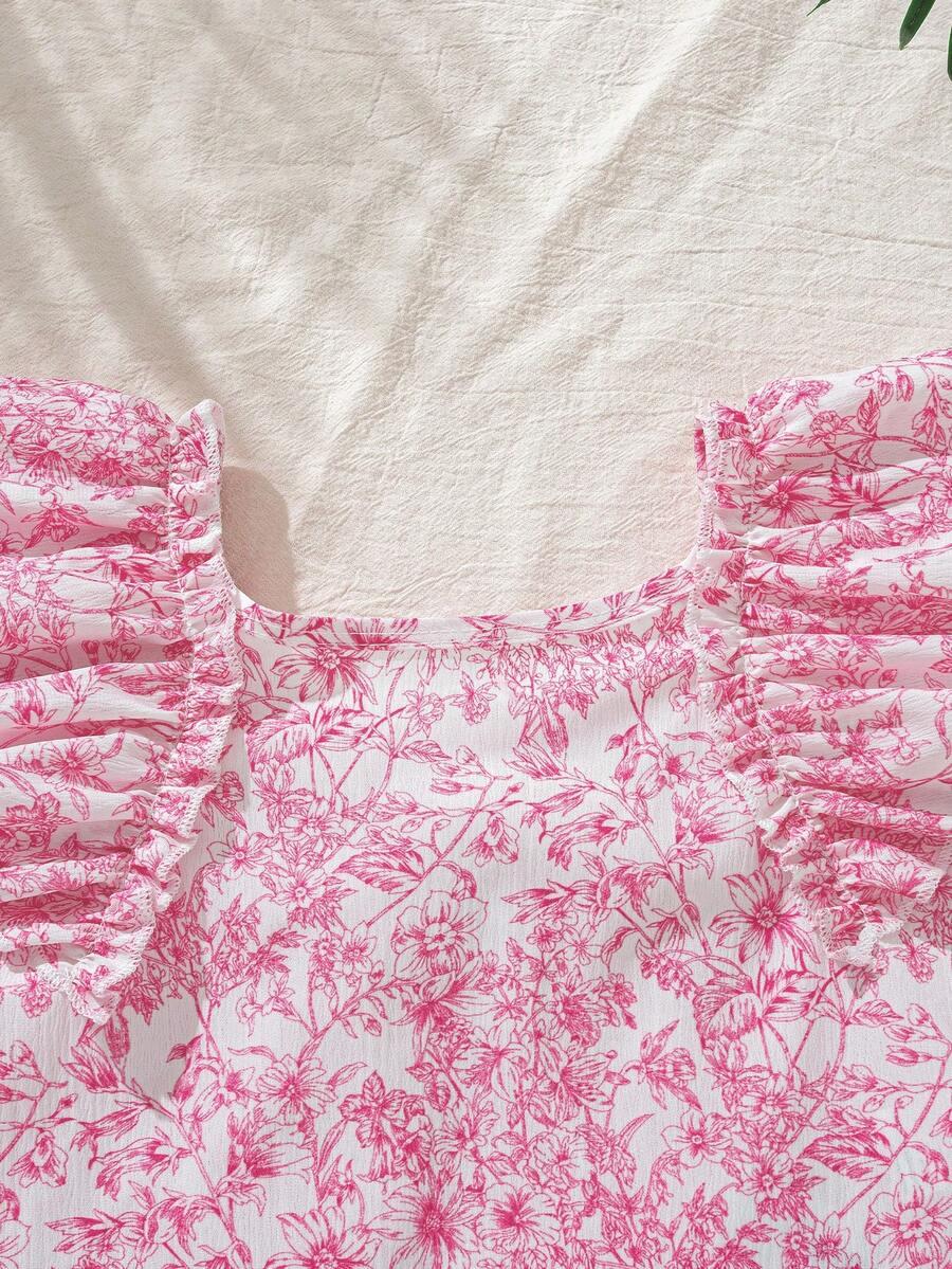 SHEIN TOP WZÓR KWIATY S06__116-122