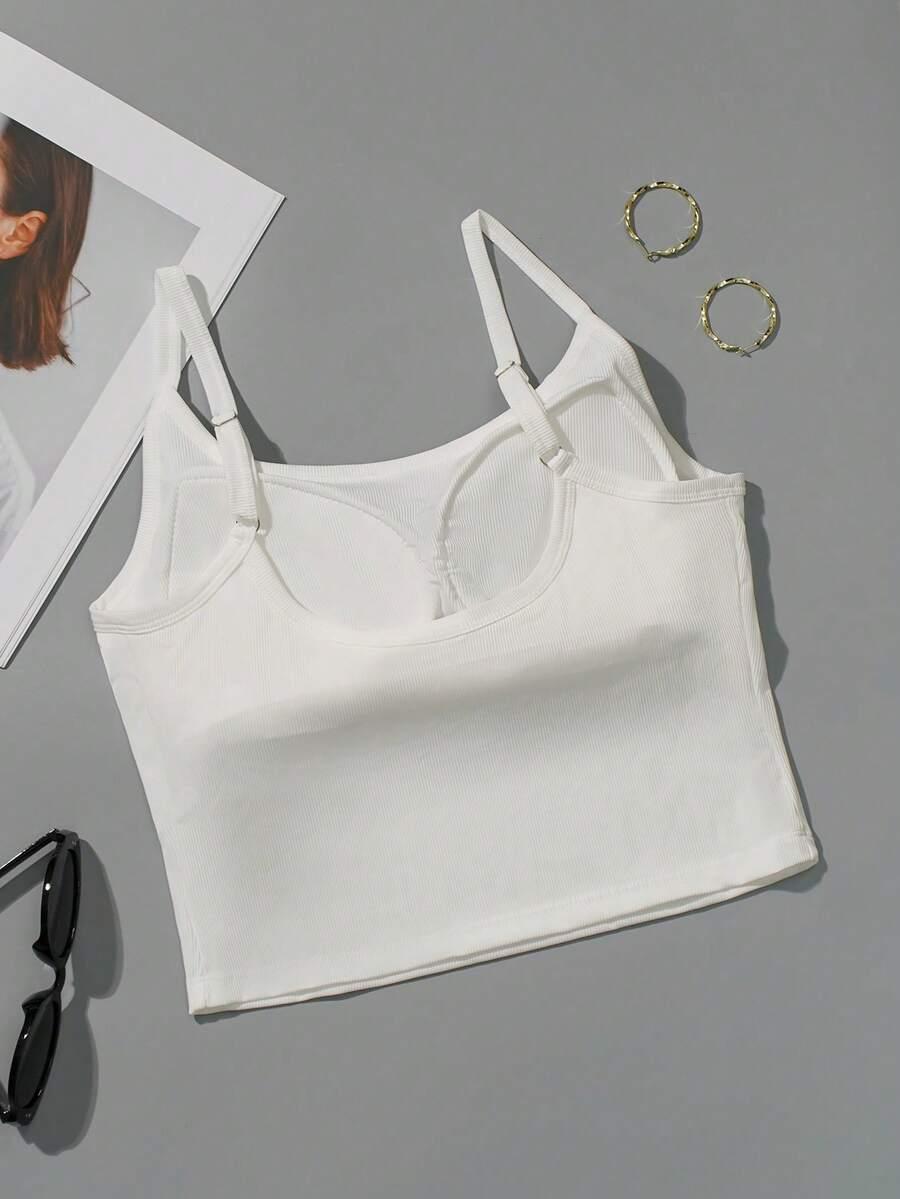 SHEIN BIAŁY TOP NA RAMIĄCZKACH S06__M
