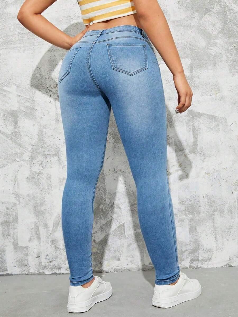 SHEIN NIEBIESKIE SPODNIE JEANS RURKI S06__46