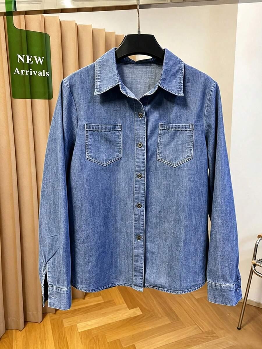 SHEIN NIEBIESKA KOSZULA JEANS PK01__46