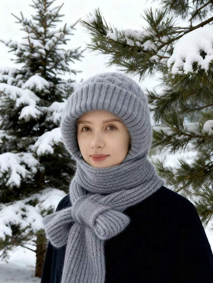 SHEIN SZARA CZAPKA SZALIK W01__58