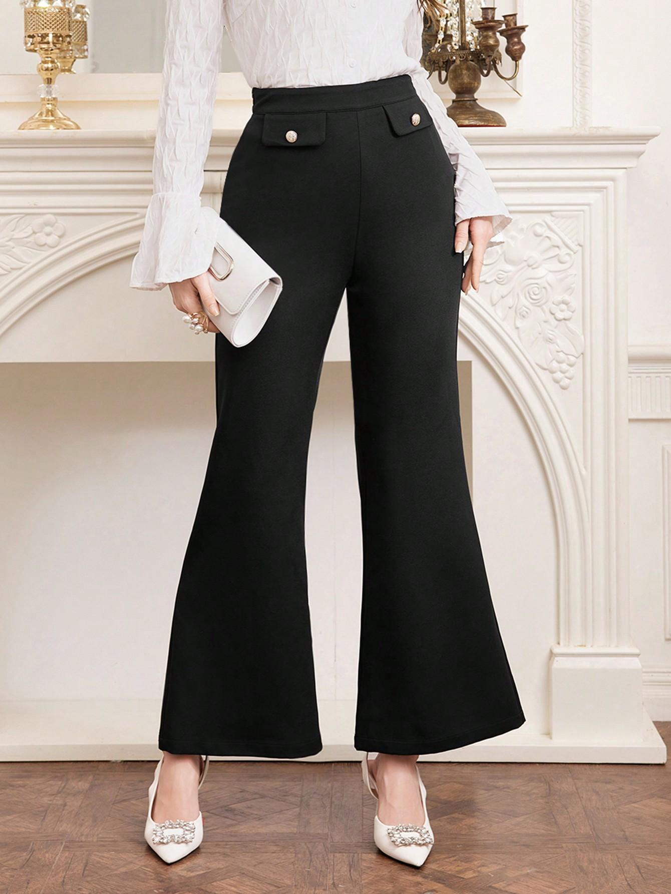 SHEIN CZARNE SPODNIE DZWONY S06__M
