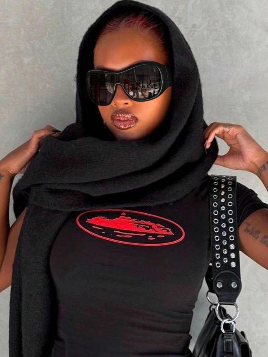 SHEIN CZARNE OKULARY PRZECIWSŁONECZNE S07