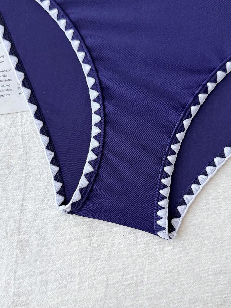 SHEIN GRANATOWY DWUCZĘŚCIOWY STRÓJ KĄPIELOWY S09__146-152