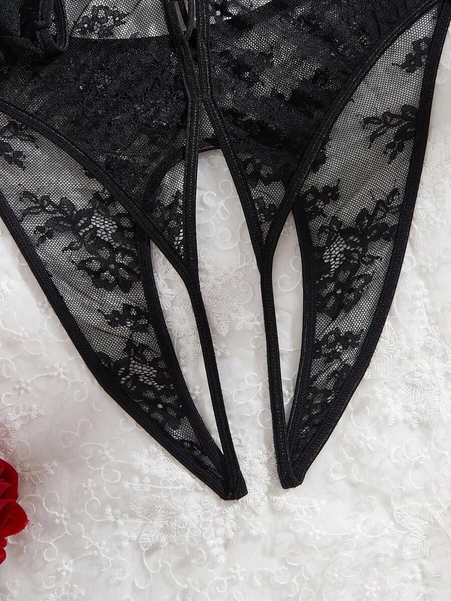 SHEIN CZARNE KORONKOWE BODY S06__S