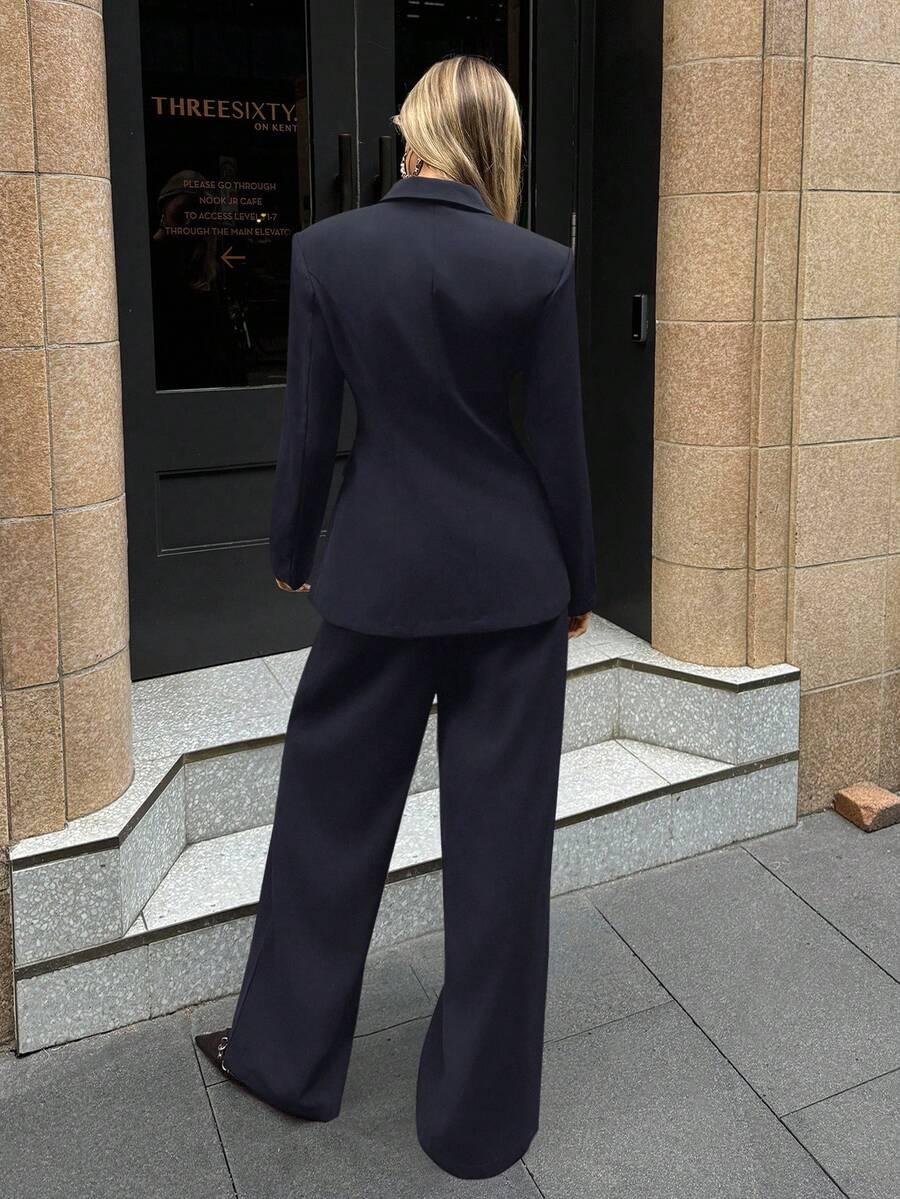 SHEIN MARYNARKA SPODNIE KOMPLET S06__L