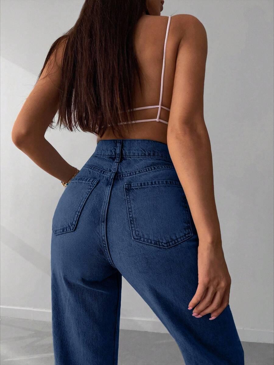 SHEIN GRANATOWE SPODNIE JEANS