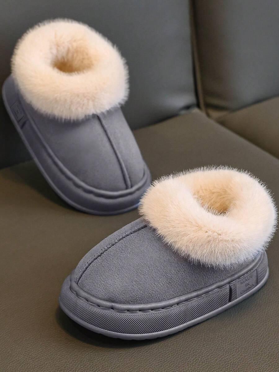 SHEIN SZARE ŚNIEGOWCE SZTUCZNE FUTRO W01__