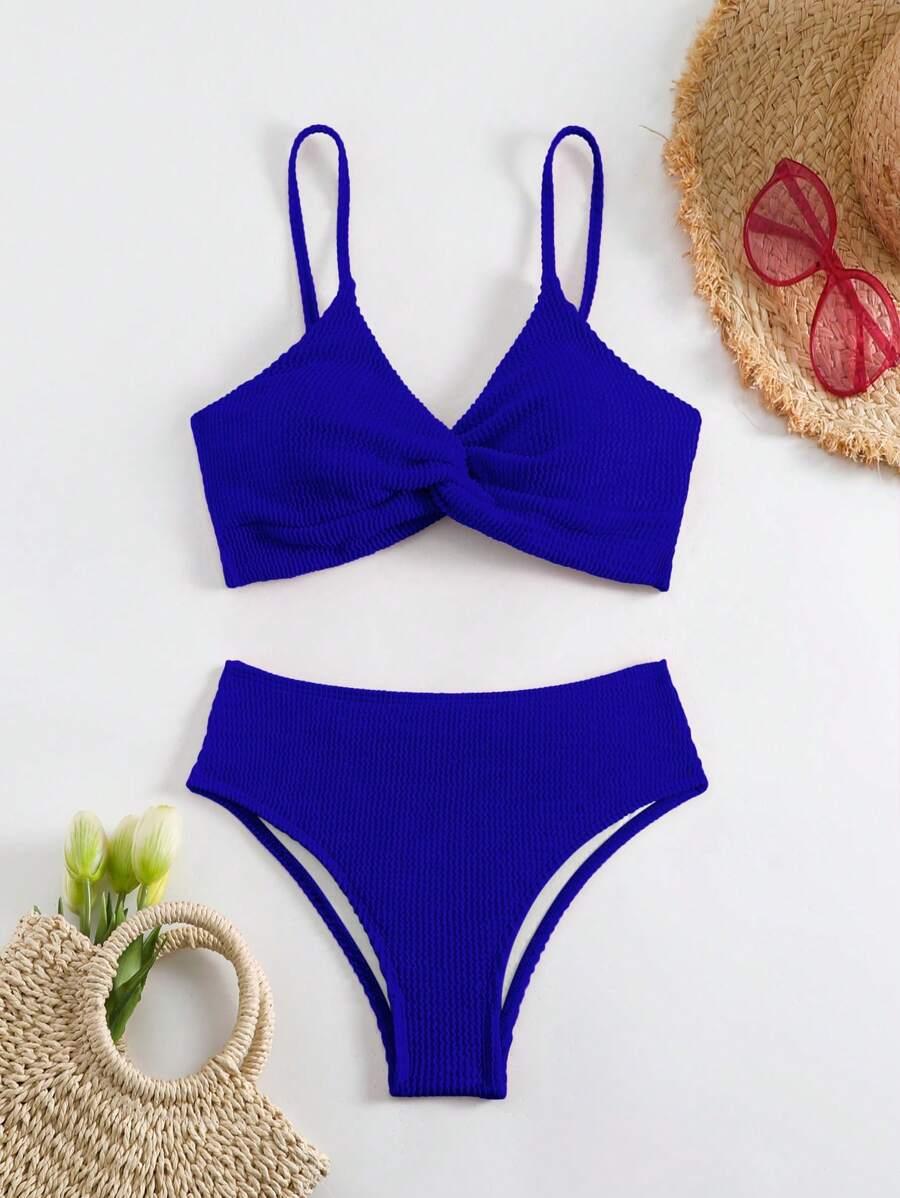 SHEIN CHABROWY DWUCZĘŚCIOWY KOSTIUM KĄPIELOWY S06__M
