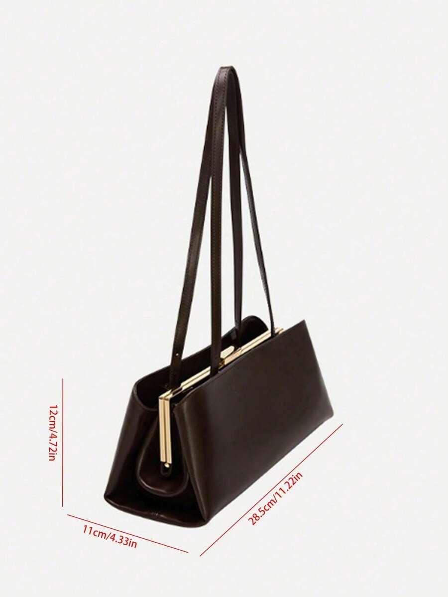 SHEIN BRĄZOWA TOREBKA IMITACJA SKÓRY S07__28.5X11X12CM