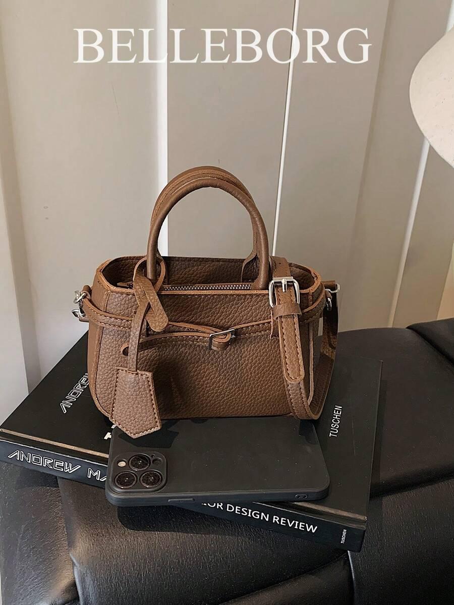 SHEIN BRĄZOWA TOREBKA ZAMEK S07__18X8X12CM