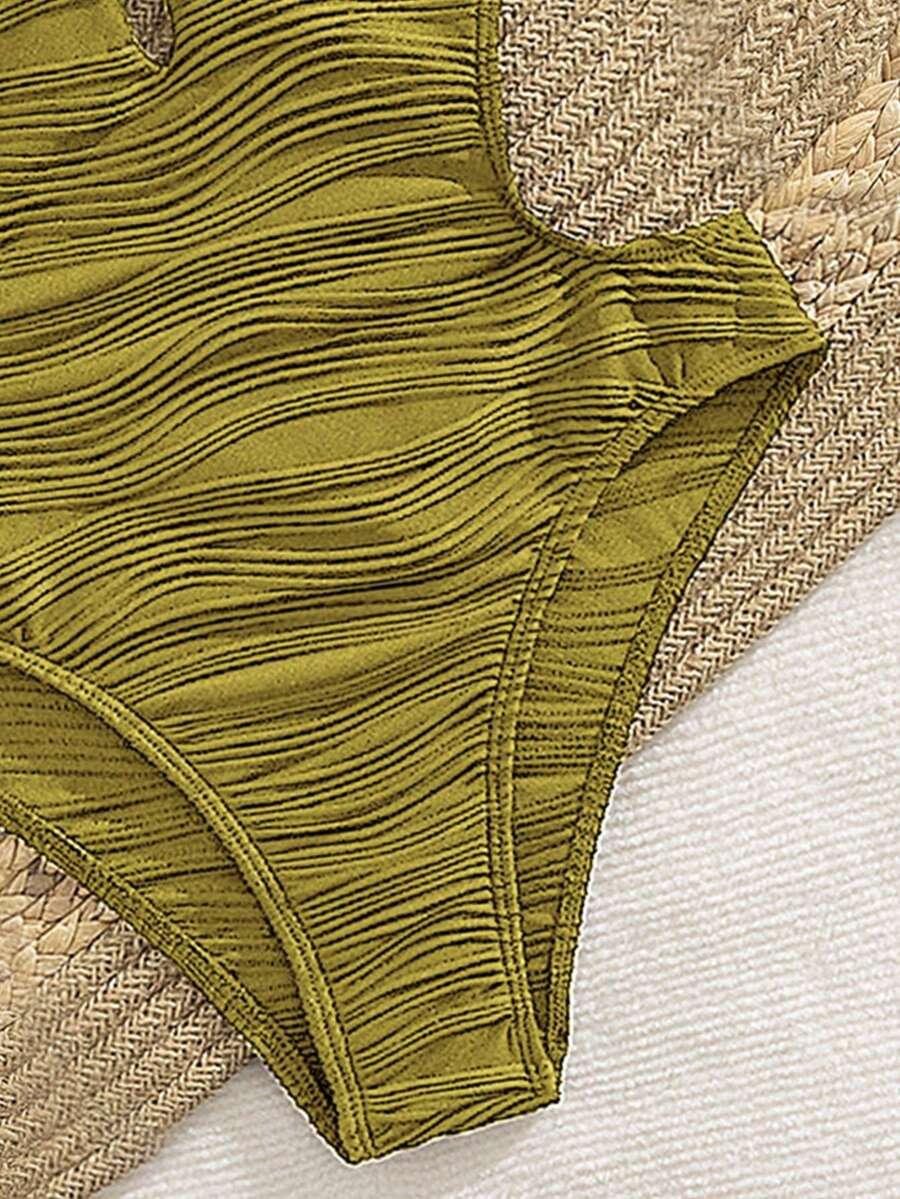 SHEIN JEDNOCZĘŚCIOWY STRÓJ KĄPIELOWY WYCIĘCIA S09__M