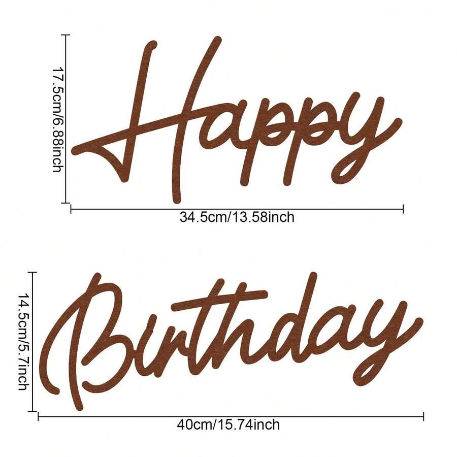 SHEIN ZŁOTY NAPIS HAPPY BIRTHDAY S07__14,5X40CM
