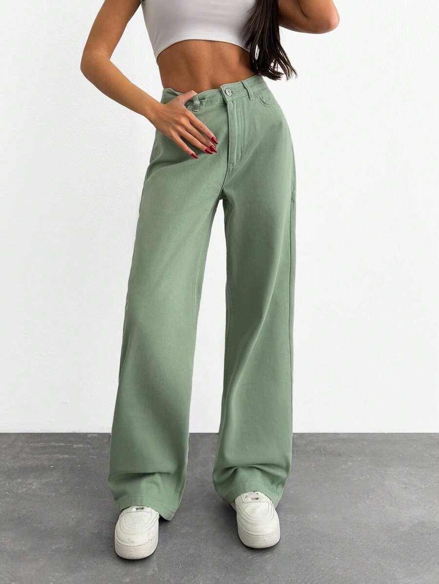 SHEIN ZIELONE SPODNIE JEANS S06__M