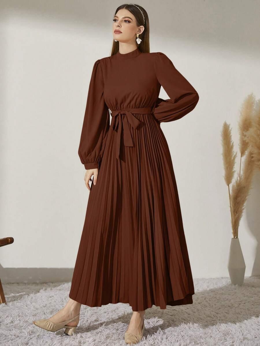MODELYN BRĄZOWA MAXI SUKIENKA S06__XL